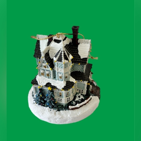 Thomas Kinkade’s illuminated Ornaments. “Winter Morning” and “Village Christmas - Picture 9 of 13